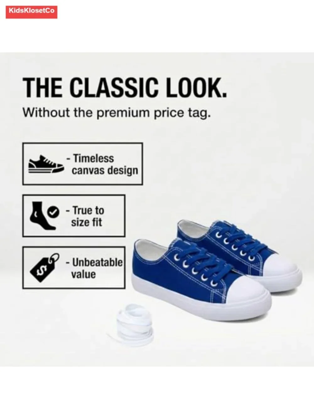 Kids Canvas Low Top Sneakers with Extra Laces